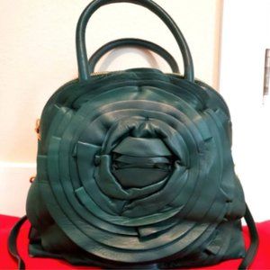 Valentino Rose Edition Leather Bag Green